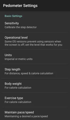 pedometer android App screenshot 2